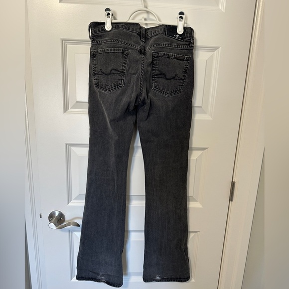 7 For All Mankind Vintage Black Distressed Denim Jeans Size 25 Womens - Picture 9 of 10